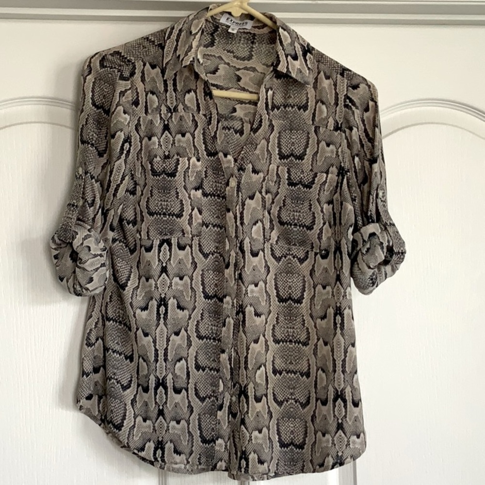 Express Snakeskin Portofino Blouse